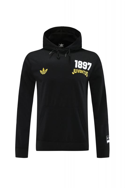 25/26 Juventus Black Hoodie Full Zipper Jacket + Long Pants