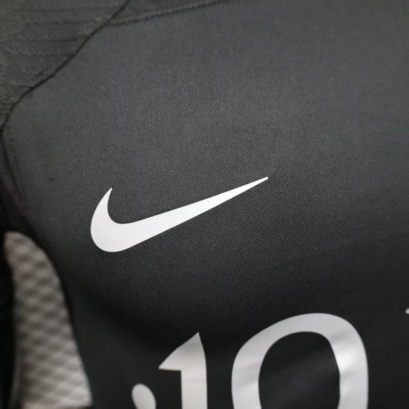 Player Version 25/26 Al-Ahli Black Champion Jersey With Silver Sponsor