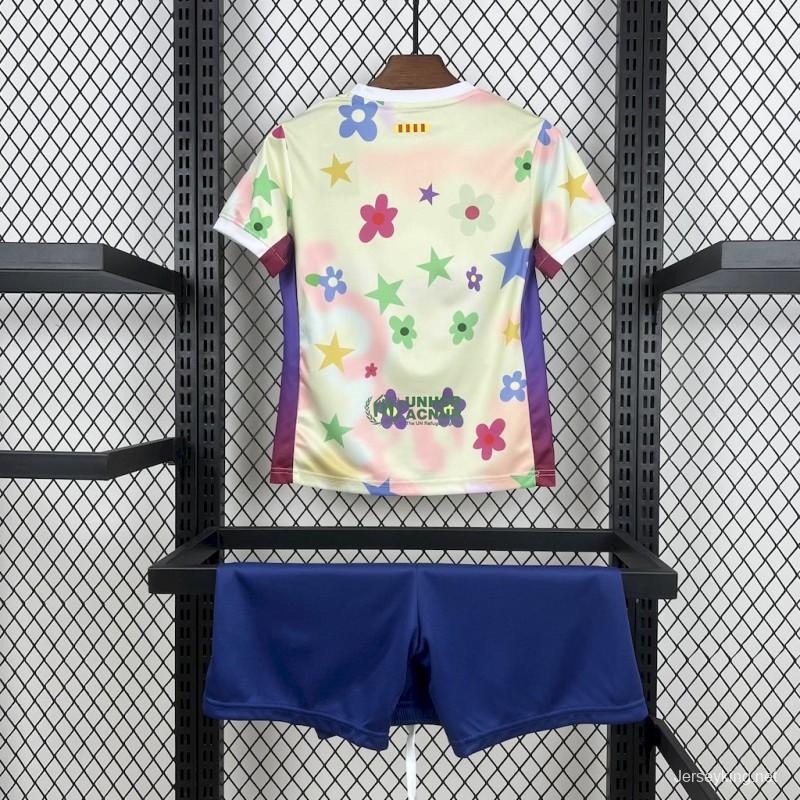 2025/26 Kids Barcelona Flower Special Edition Jersey