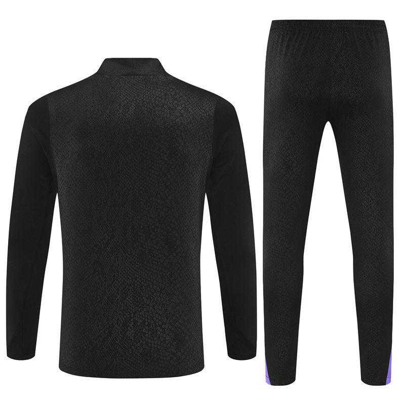 25/26 Barcelona Black Joint Edition Half Zipper Jacket+Long Pants