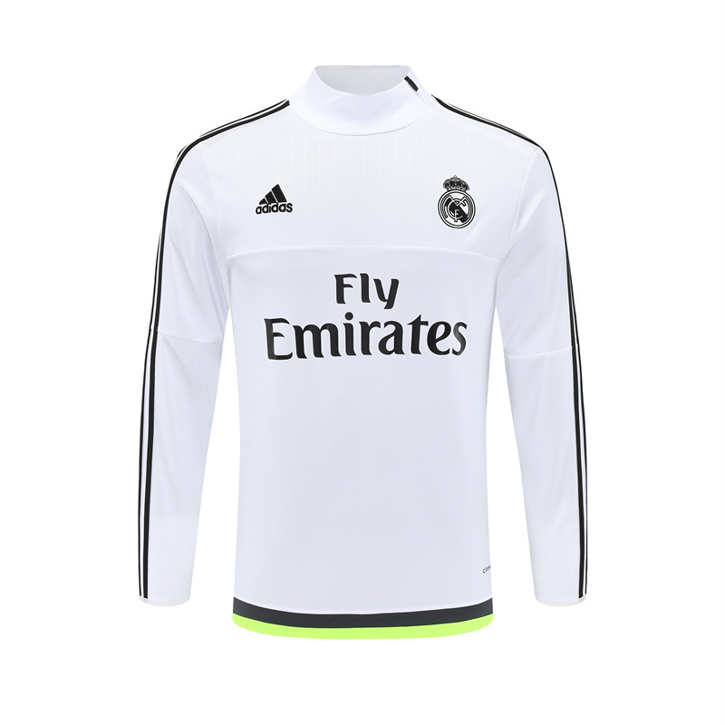 Retro 15/16 Real Madrid White Half Zipper Jacket