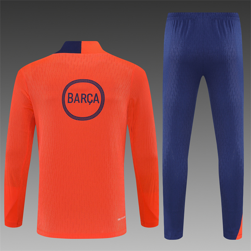 Player Version 25/26 Barcelona Orange T90 Half Zipper Jacket+Long Pants