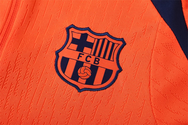 Player Version 25/26 Barcelona Orange T90 Half Zipper Jacket+Long Pants