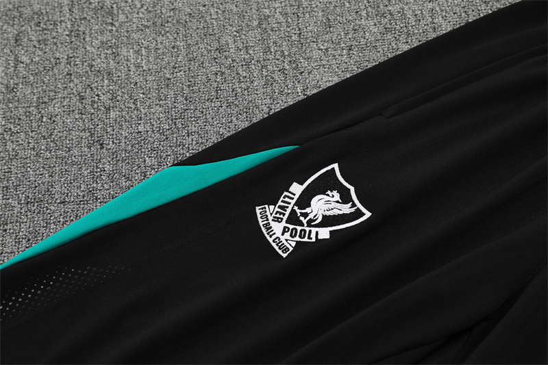 Player Version 25/26 Liverpool Green AD on Both Sleeves Half Zipper Jacket+Long Pants