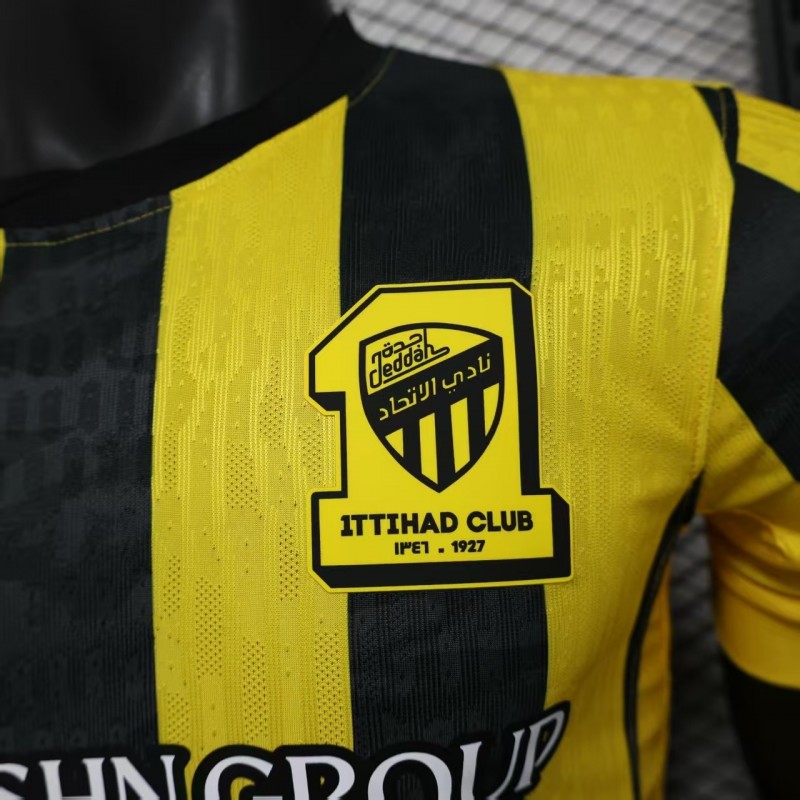 Player Version 25/26 Al Ittihad Home Jersey With New Sponsor