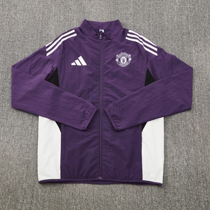 25/26 Manchester United Purple S-2XL Half Zipper Jacket+Long Pants