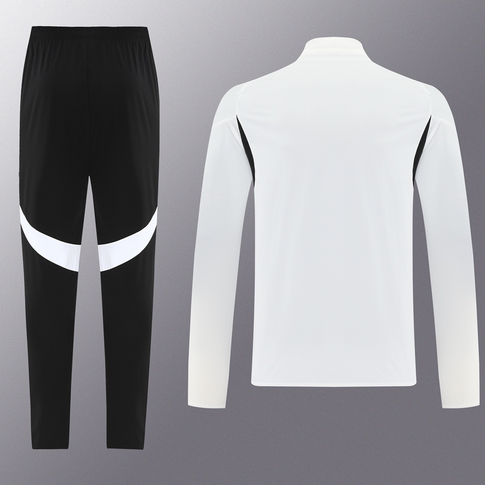25/26 Manchester United White S-3XL Half Zipper Jacket+Long Pants