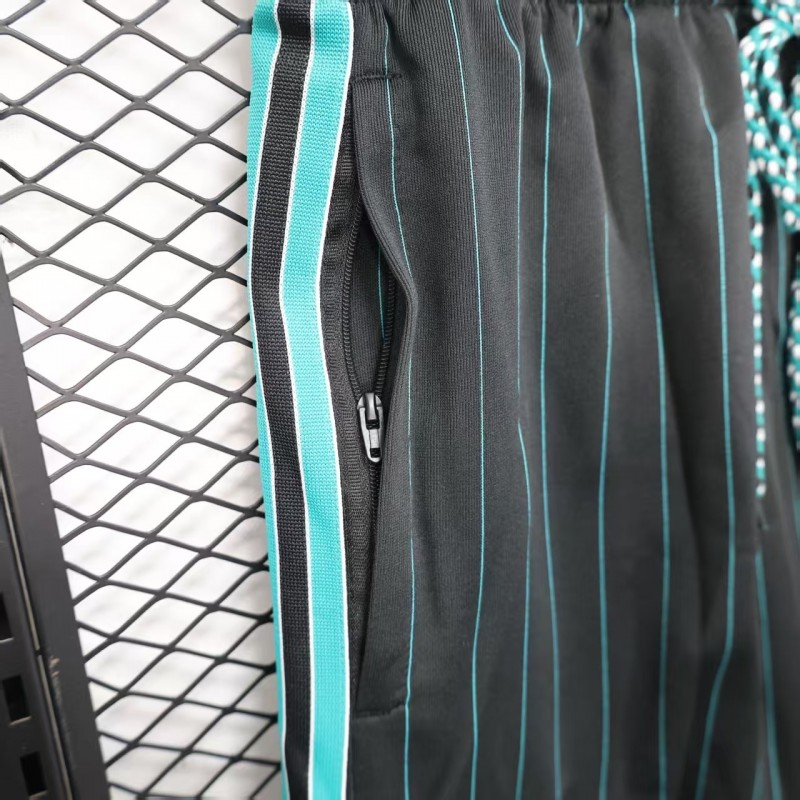 25/26 Liverpool Adidas Original Black with Teal Pinstripes Shorts