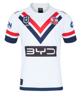 25/26 Sydney Roosters White with Navy and Red Chevron Jersey