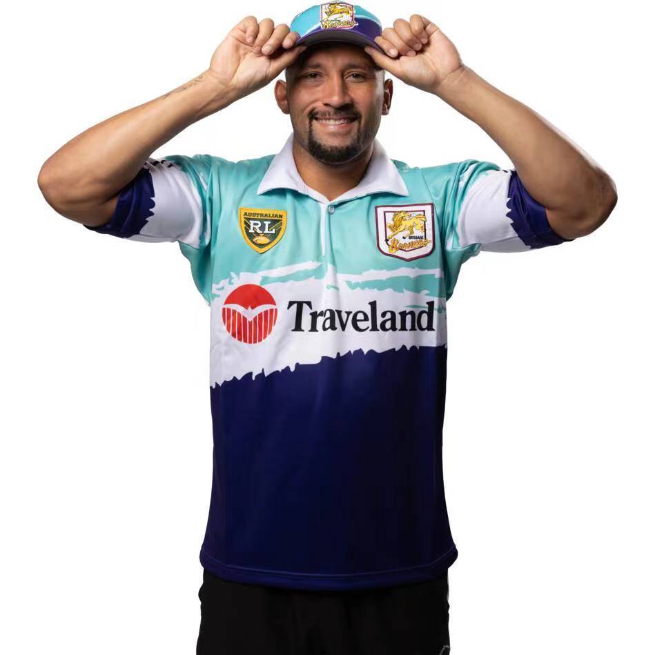 25/26 Australian Rugby League Teal White Navy with Brush Stroke Design Jersey