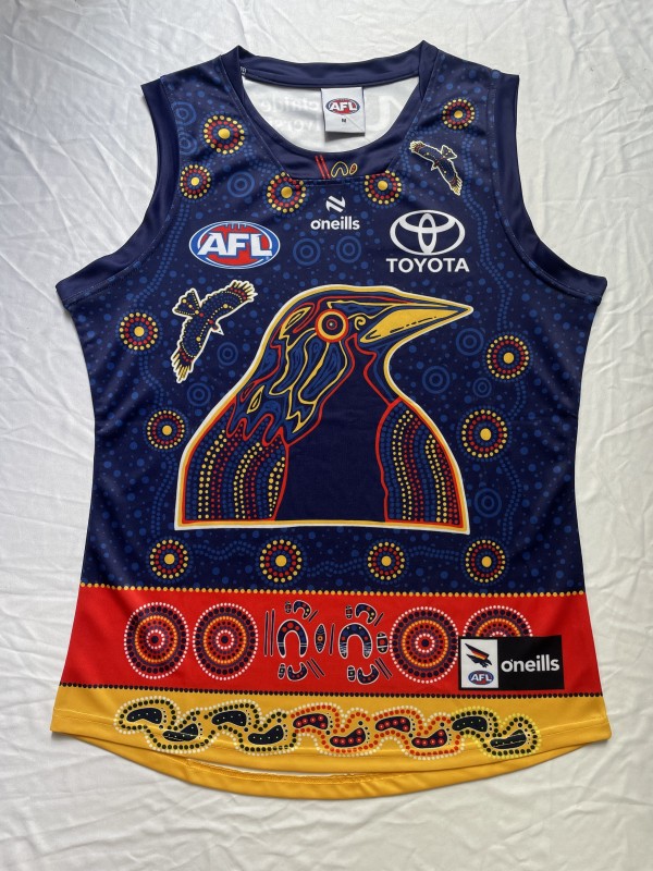 25/26 Adelaide Crows Navy with Indigenous Aboriginal Art Crow Design Guernsey