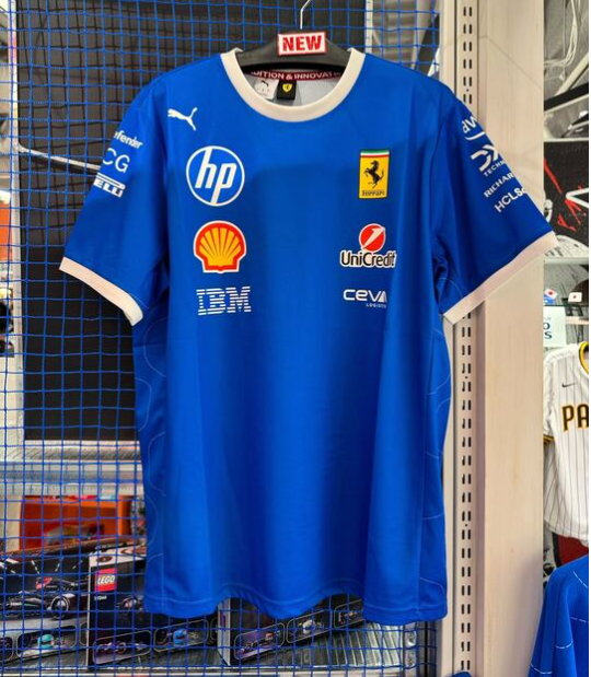 25/26 F1 Ferrari Racing Blue with Multi-Sponsor Design Jersey