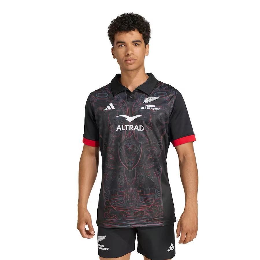 2026 Māori All Blacks Black with Māori Tiki Carving Jersey