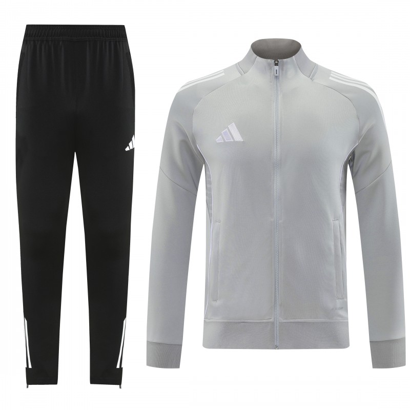 2025 Adidas Grey Full Zipper Jacket+Long Pants