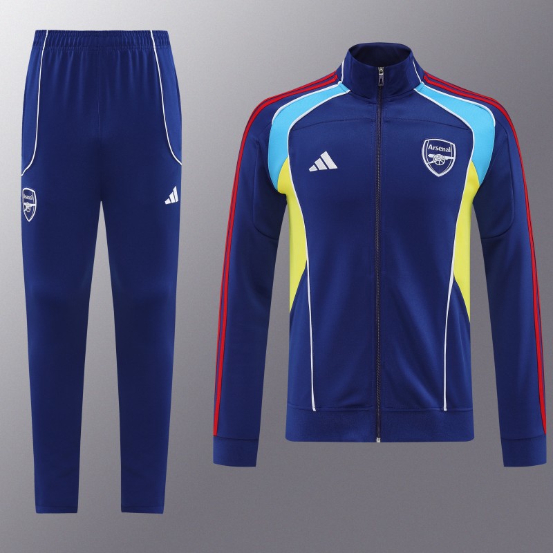 25/26 Arsenal FC Royal Blue Full zipper Jacket Tracksuit+ long pants