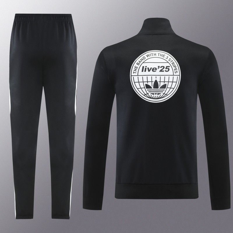 2026 Adidas Black Full Zipper Jacket + Long Pants