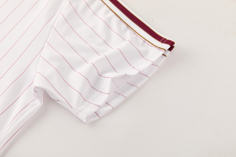 26/27 Arsenal  White Pinstripe Short Sleeve+Soccer Shorts