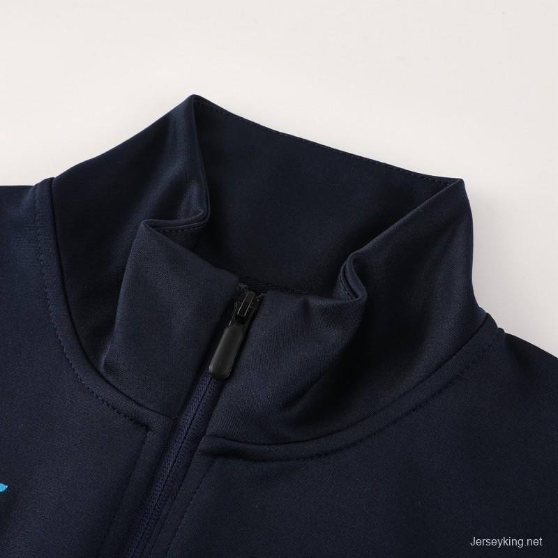 26/27 Napoli Navy Blue  Full Zipper Jacket Tracksuit + Long Pants