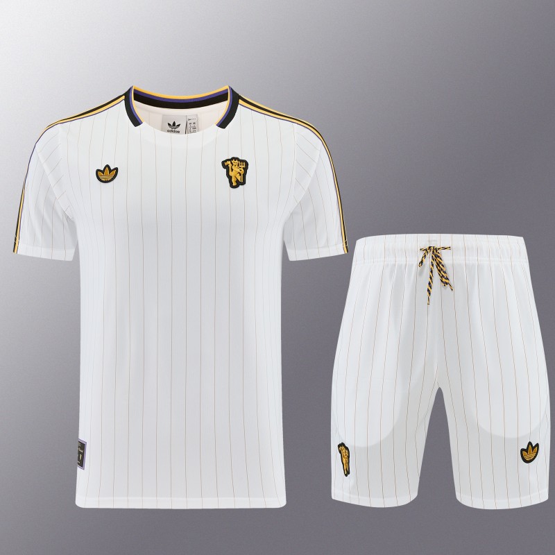 26/27 Manchester United White Short Sleeve+Soccer Shorts
