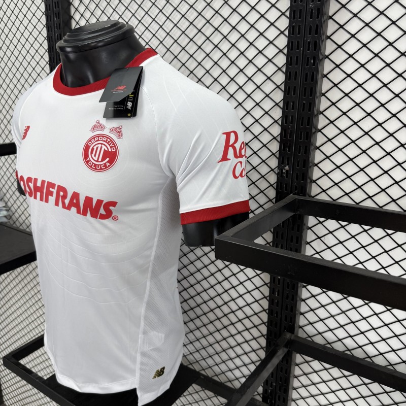 Player Version 26/27 Deportivo Toluca FC New Balance Away White Red Jersey