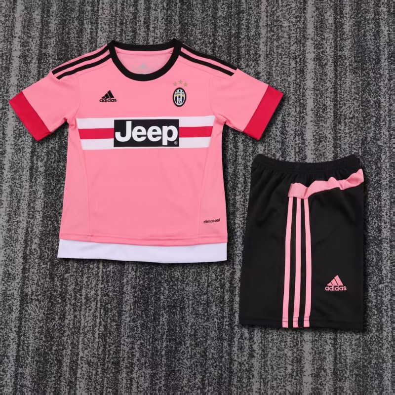 Retro Kids 15/16 Juventus Away Pink Jersey