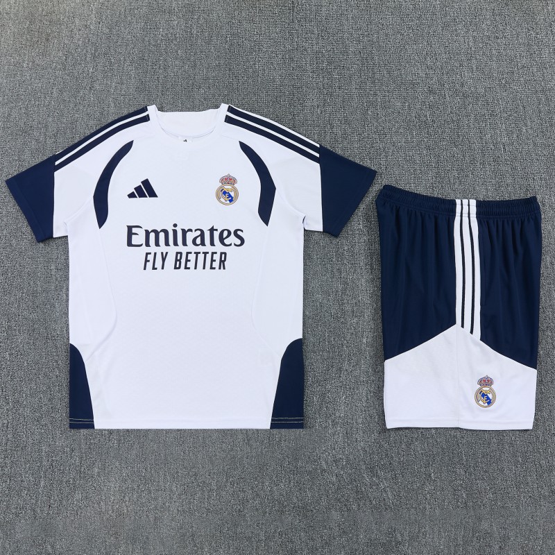 26/27 Real Madrid  White Short Sleeve+Soccer Shorts