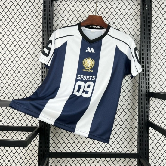 2026 Unisex Light Blue Striped World Cup Style V-Neck Soccer Jersey 1