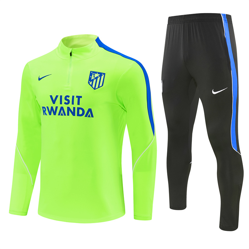 26/27 Atlético Madrid Third Fluorescent Green Half Zipper Jacket Tracksuit + Long Pants