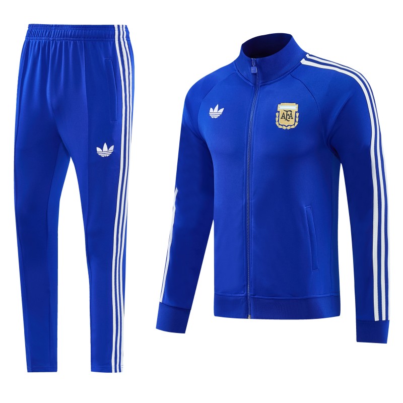26/27 Argentina Colorful Blue Full Zipper Jacket + Long Pants