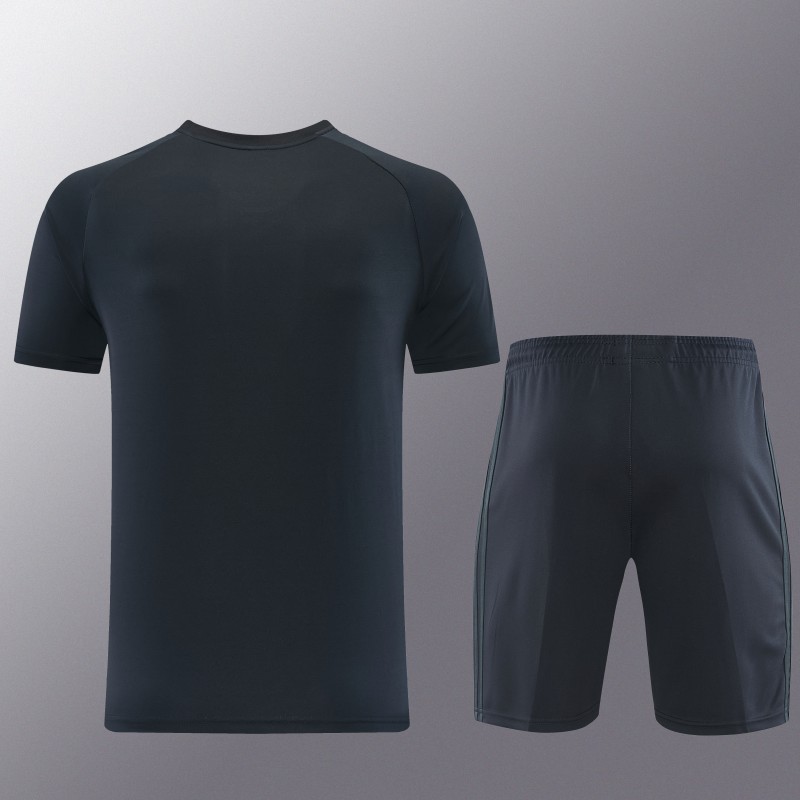 26/27 Adidas AD15 Dark Grey Short Sleeve+Soccer Shorts