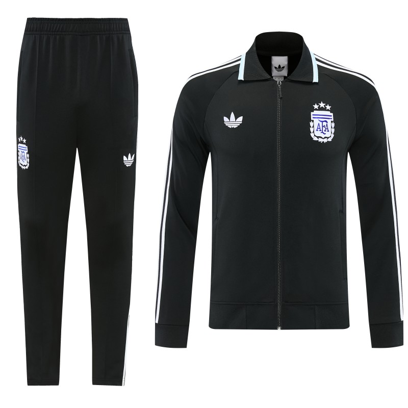 26/27 Argentina 06 Black Full Zipper Jacket + Long Pants