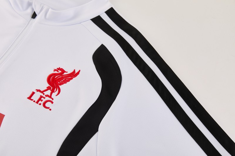 26/27 Liverpool White Half Zipper Jacket Tracksuit + Long Pants