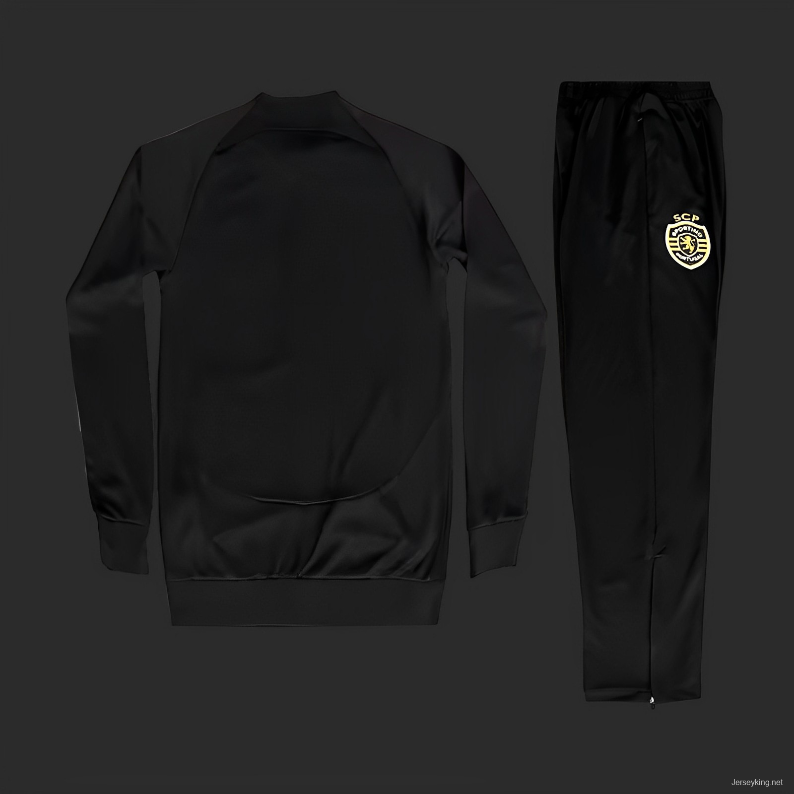 23/24 Sporting Lison Black Full Zipper Jacket+Long Pants