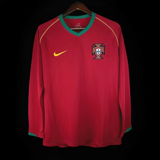 Retro 2006 Portugal Home Long Sleeve Jersey