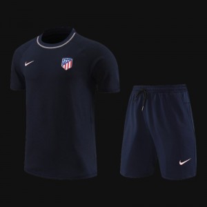 23/24 Atletico Madrid Navy Cotton Short Sleeve Jersey+Shorts