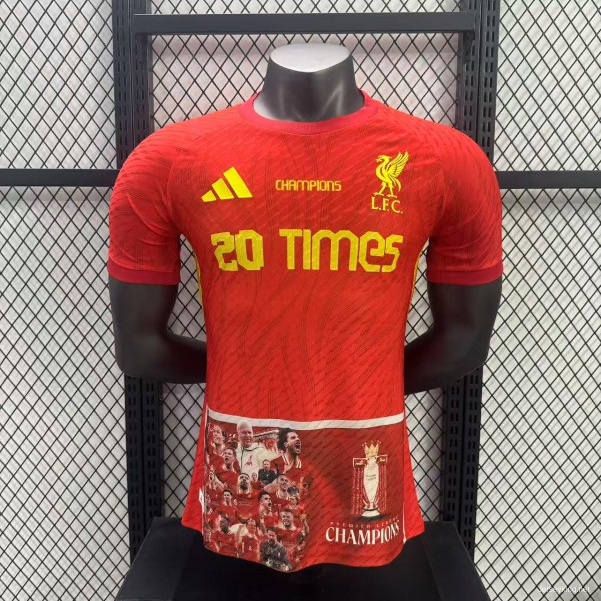 Player Version 25/26 Liverpool 20 Times Champion Jersey