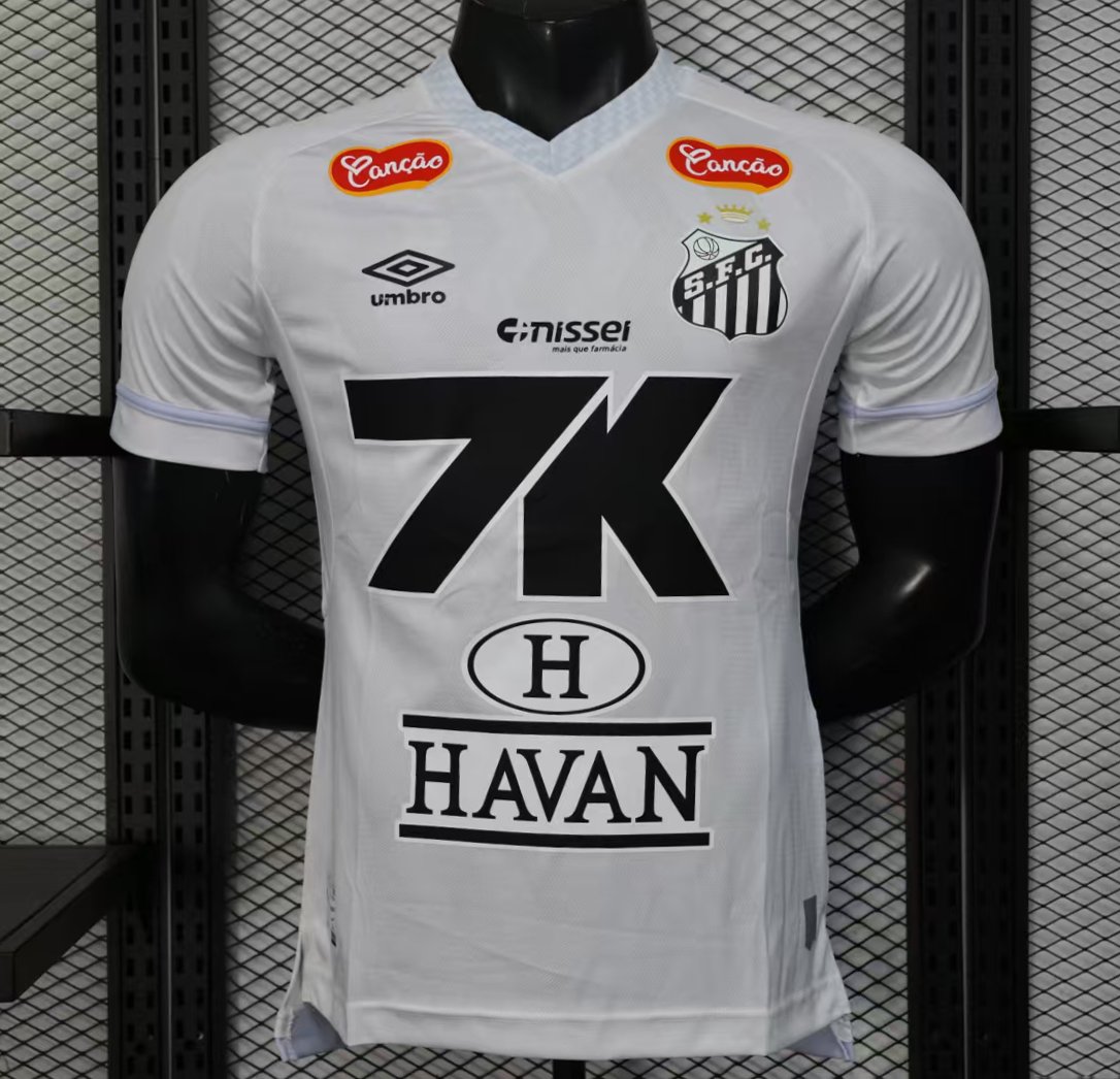 Player Version 25/26 Santos Home Jersey With Full Sponsors