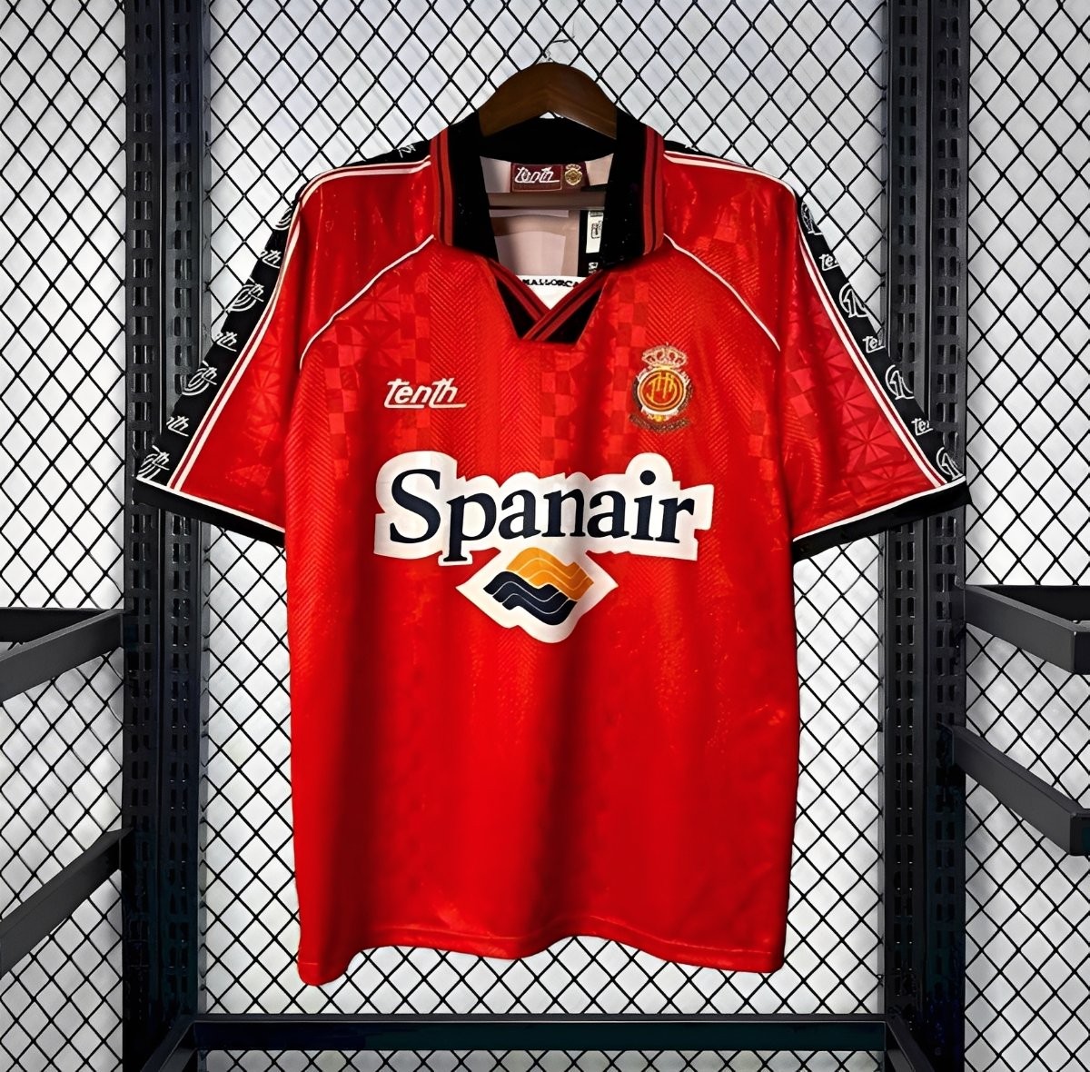 1996/97 Retro RCD Mallorca Home Red with Checkered Pattern Jersey