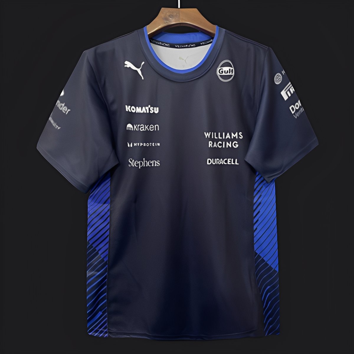 2025 F1 Williams Racing Navy Blue with Blue Diagonal Stripe Team Shirt