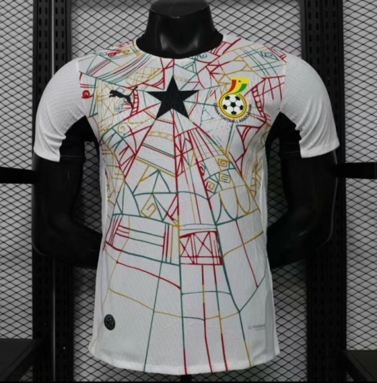 Player Version 2026 Ghana White with Multicolor Pattern Special Edition Jersey