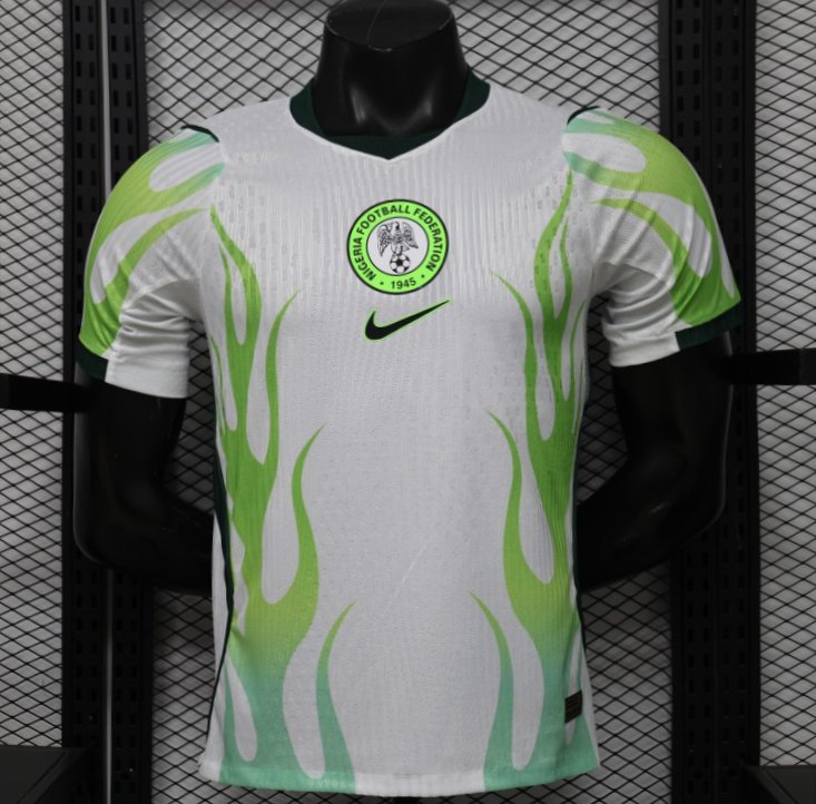 Player Version 2026 Nigeria  White with Green Flame Away Jersey