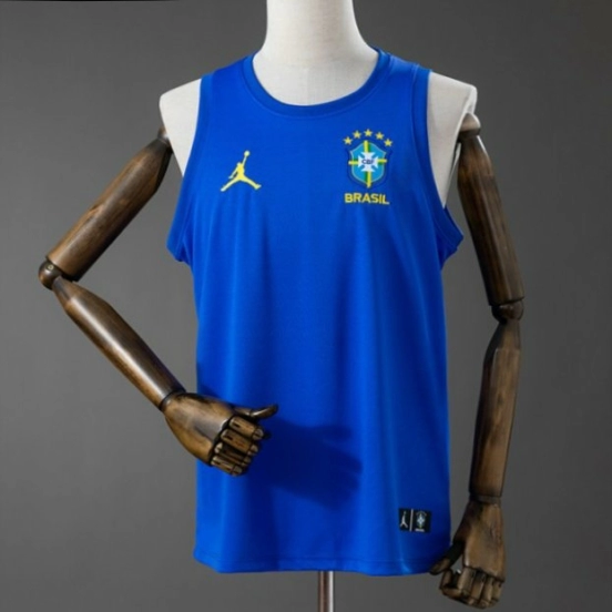 2026 Brazil Training Jersey Vest Blue