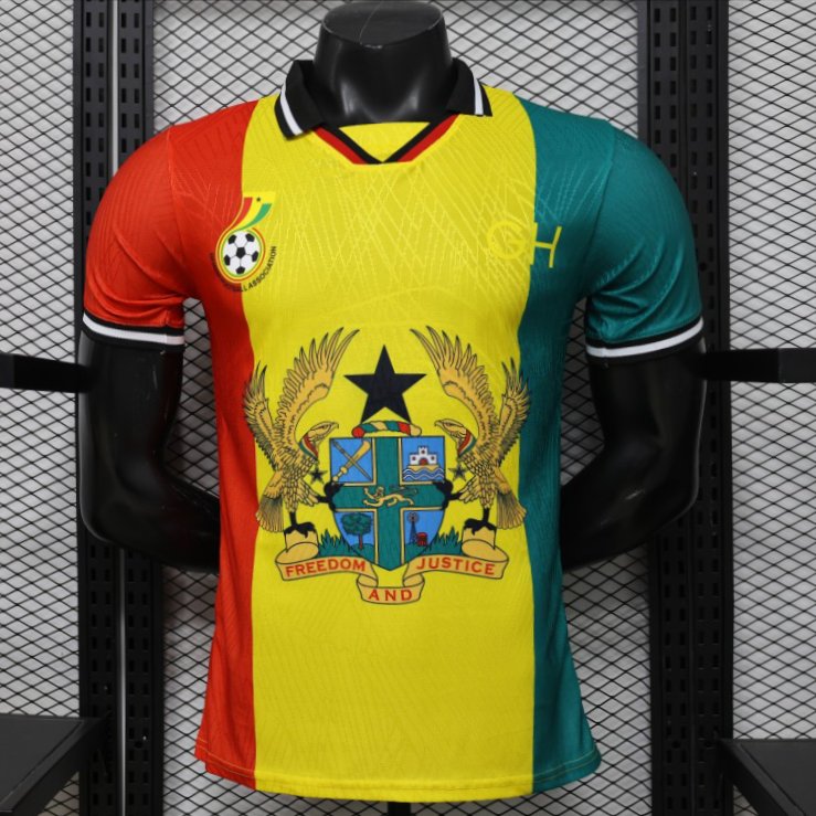 Player Version 2026 Ghana Special Edition Yellow Red Green with National Coat of Arms & Flag Jersey