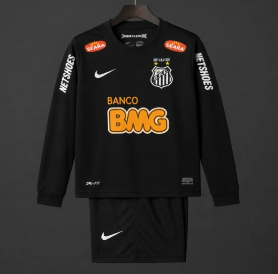 Retro Kids 12/13 Santos FC Black Long Sleeve Jersey