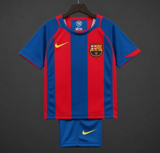 Retro Kids 04/05 FC Barcelona Home Jersey
