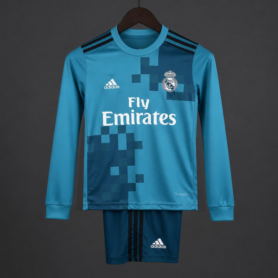 Retro Kids 17/18 Real Madrid Third Long Sleeve Jersey