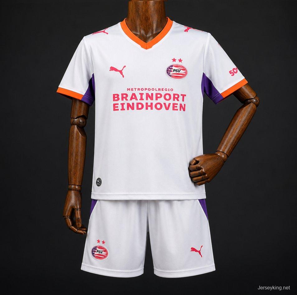 26/27 Kids PSV Eindhoven Away White  Kit