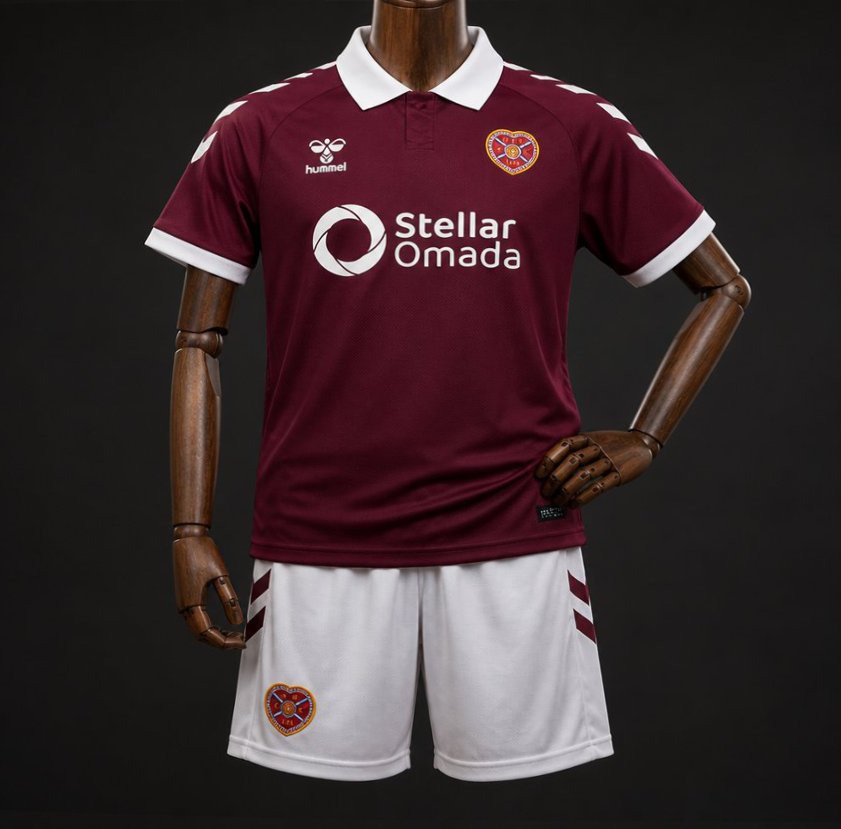 26/27 Kids Heart of Midlothian Maroon Home Jersey