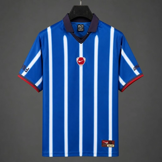 2026 France x Travis Scott Cactus Jack Total 90 Retro Blue Stripe Jersey