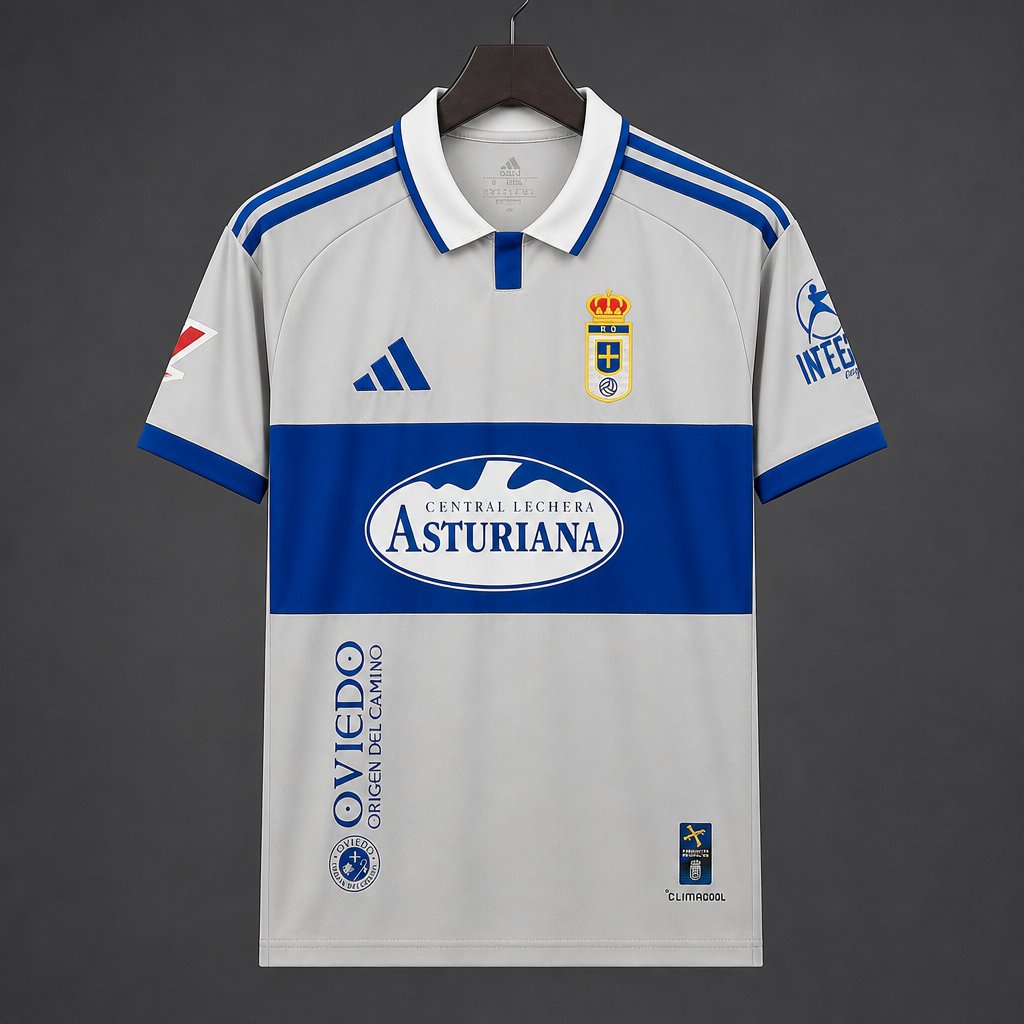 26/27 Real Oviedo Away Light‑grey Jersey